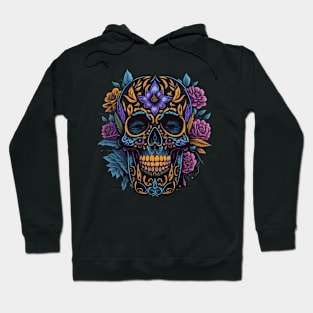 Scary Skull with flowers Hoodie